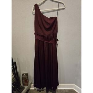 WHITE by Vera Wang Women's One-Shoulder Red Gown Size 10 Formal Long Dress